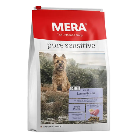 MERA pure sensitive Mini Lamm & Reis для взрослых собак мелких пород, безглютеновый (ягненок и рис)