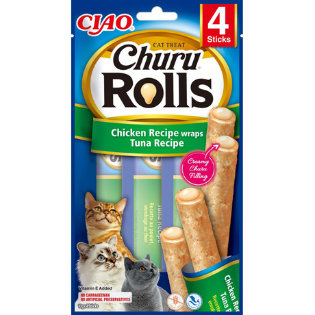 Inaba Churu Rolls Лакомство Для Кошек, Курица/Тунец 4*10 Г Фото От Dog.Com.Ua