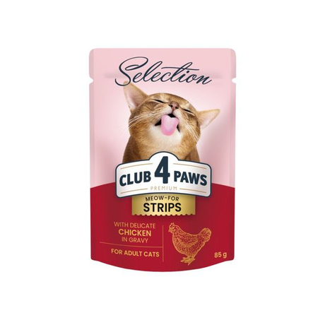 Клуб 4 лапы (Club 4 paws) Premium Selection Полоски для котов с курицей в соусе