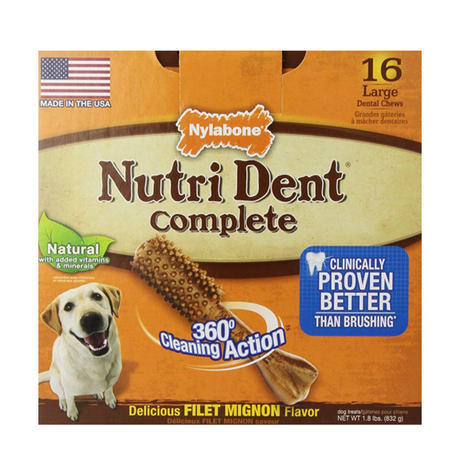 Nylabone Nutri Dent Filet Mignon Large жувальні ласощі для чищення зубів для собак великих порід (смак філе міньйон)