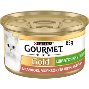 Gourmet Gold Кусочки В Паштете Для Кошек С Уткой, Морковью И Шпинатом, 85 Г Фото Зоомагазина Dog.Com.Ua