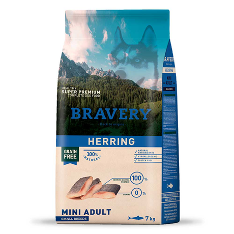 Сухий корм Bravery (Бравері) Herring Mini Adult беззерновий для дорослих собак малих порід (оселедець)