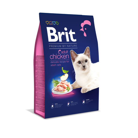 Brit Premium by Nature Cat Adult Chicken для дорослих кішок (курка)