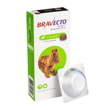 Таблетка Bravecto (Бравекто) от блох и клещей для собак весом 10-20 кг