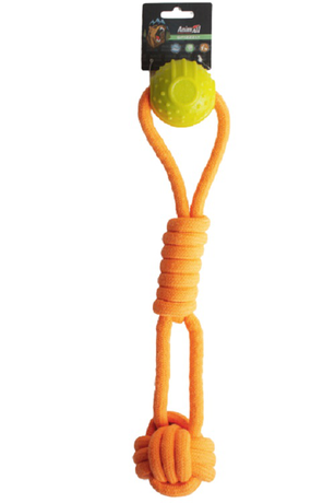 AnimAll GrizZzly Веревка с шариком интерактивная игрушка, orange/yellow