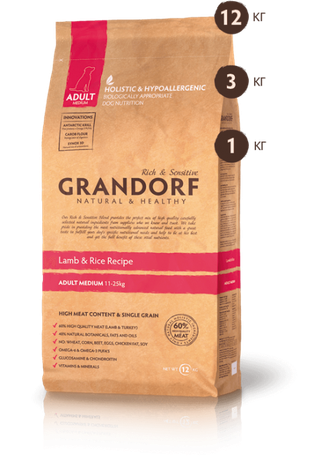 Сухой корм Grandorf Adult Medium Breed Lamb & Rice для взрослых собак средних пород (ягненок и рис)