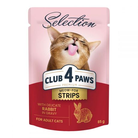 Клуб 4 лапы (Club 4 paws) Premium Selection Полоски с кроликом в соусе