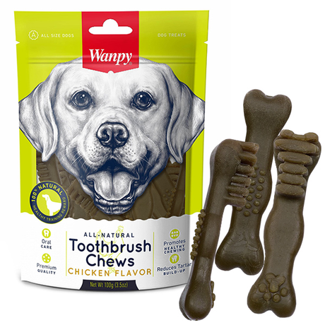 Wanpy Toothbrush Chews Chicken ВАНПИ ЗУБНАЯ ЩЕТКА жевательное лакомство для собак