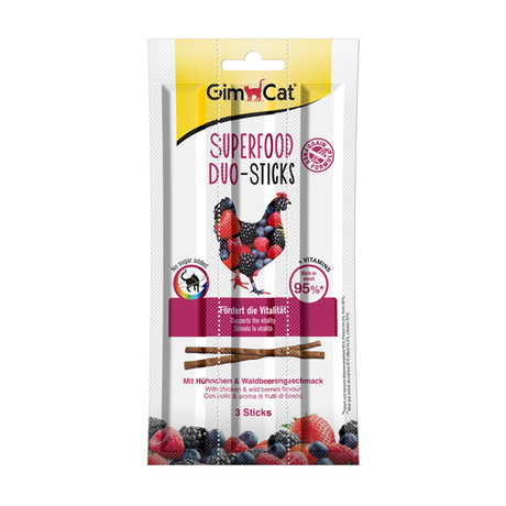 GimCat Superfood Duo-Sticks с курицей и ягодами для кошек