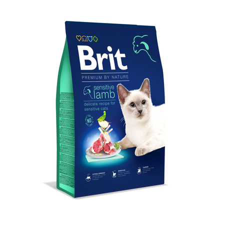 Brit Premium by Nature Cat Sensitive для дорослих кішок з чутливим травленням (ягня)