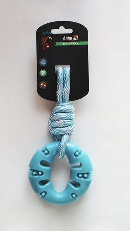 AnimAll GrizZzly Dental Іграшка "Кільце з канатом" для собак, 33 см