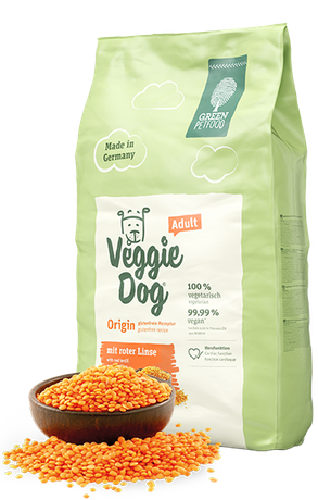 Сухий корм Green Petfood VeggieDog Origin Adult повнораційний вегетаріанський безглютеновий корм (чечевица)