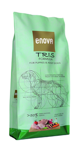 Сухий корм Enova Tris Formula повнораційний беззерновий корм для дорослих собак, ведучих активний образ життя, вагітних собак і цуценят всіх порід та розмірів