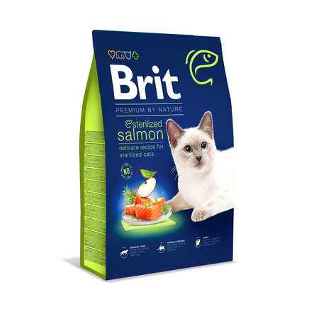 Brit Premium by Nature Cat Sterilized Salmon для дорослих стерилізованих котів (лосось)