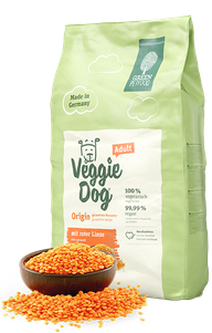 Сухий корм Green Petfood VeggieDog Origin Adult повнораційний вегетаріанський безглютеновий корм (чечевица)