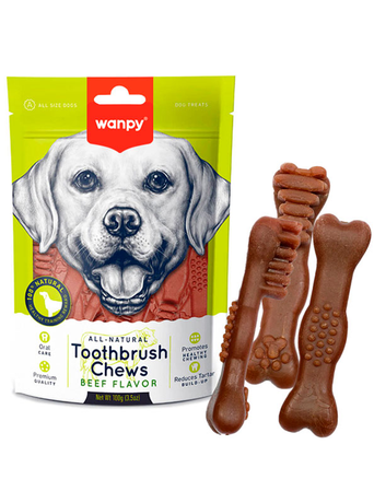 Wanpy Toothbrush Chews Beef ВАНПИ ЗУБНАЯ ЩЕТКА жевательное лакомство со вкусом говядины для собак