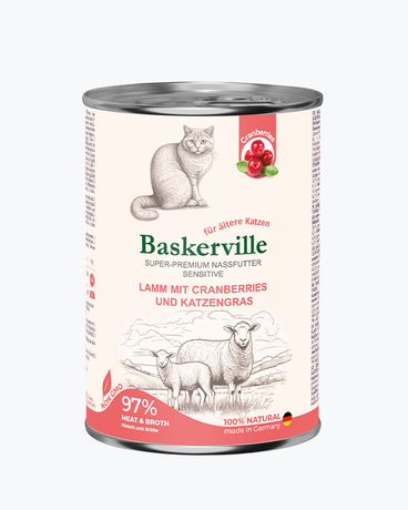Baskerville Sensitive Влажный Корм Для Кошек С Ягнёнком, Клюквой И Кошачьей Травой Фото От Dog.Com.Ua