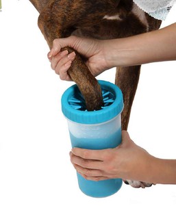 Dexas MudBuster Лапомийка з кришкою для швидкого миття брудних лап собак, блакитний