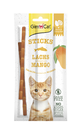 Ласощі GimCat для котів палички ГімКет Стікс Дуо з лососем та манго 3 по 5 г