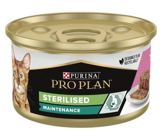 Pro Plan Sterilized Влажный корм для стерилизованных кошек с тунцом и лососем, 85 г