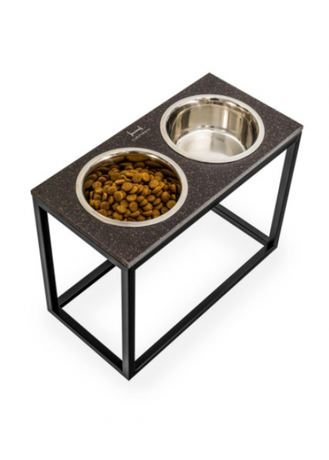 Harley And Cho Миски На Підставці (Коричневий Камінь + Чорні Ніжки) Фото Від Dog.Com.Ua