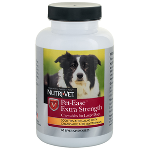 Nutri-Vet Pet-Ease Extra Strength НУТРІ-ВІТ АНТИ-СТРЕСС ЕКСТРА заспокійливий засіб для собак середніх та великих порід, жувальні таблетки