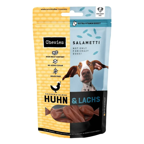 Chewies Salametti Натуральные Сушеные Колбаски Для Собак (Курица И Лосось) Фото От Dog.Com.Ua