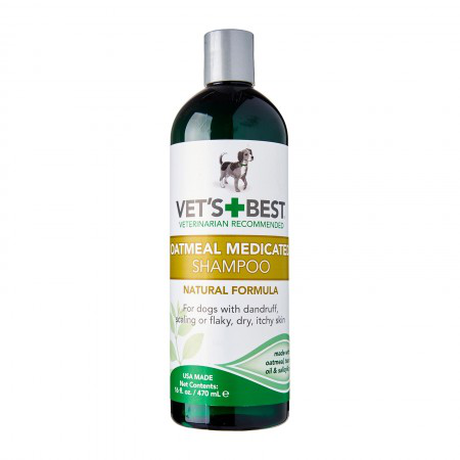 Vet's Best Oatmeal Med Shampoo Терапевтический Шампунь от перхоти, шелушения, для сухой кожи