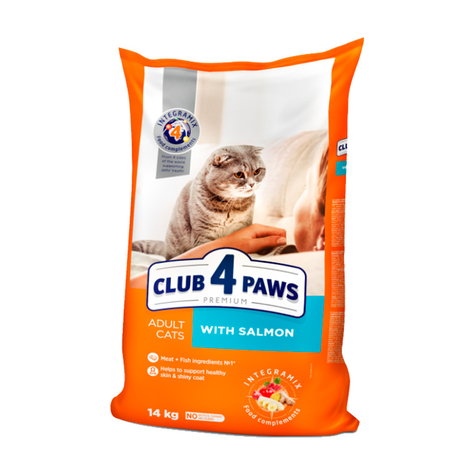 Клуб 4 лапы Premium Adult полнорационный сухой корм для взрослых кошек (лосось)