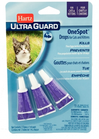 Hartz UltraGuard OneSpot Cats & Kittens Капли на холку для кошек и котят от яиц блох и их личинок