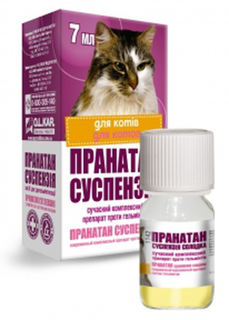 Пранатан антигельминтик суспензия сладкая для котов, 7 мл