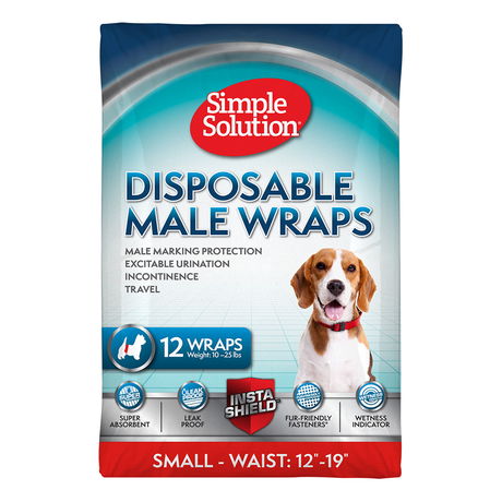 Simple Solution Disposable Wrap Small Вологопоглинаючий гігієнічний поясок для кобелів малих порід