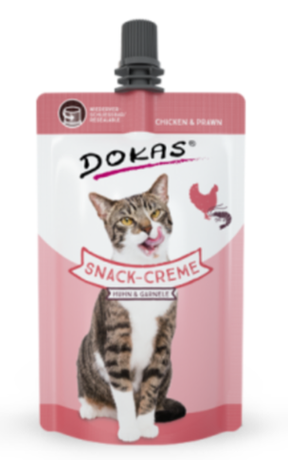 Dokas Крем-ласощі для котів Dokas з куркою та креветкою, креветки, курка 90 г