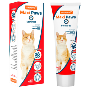 Maxi Paws Steril Cat Фітопаста Для Стерилізованих Кішок Та Кастрованих Котів Фото Зоомагазину Dog.Com.Ua