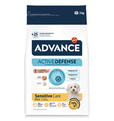 Сухий корм Advance (Едванс) Mini Sensitive для собак малих порід з чутливим травленням (лосось і рис)