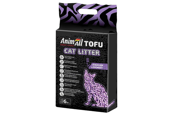 AnimAll Tofu Наповнювач соєвий для котячих туалетів, з ароматом лаванди