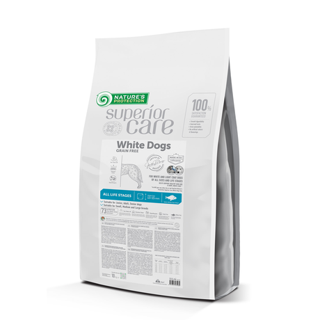 Nature's Protection Superior Care White Dogs Grain Free White Fish All Sizes and Life Stages для взрослых собак всех пород с белой шерстью (рыба)