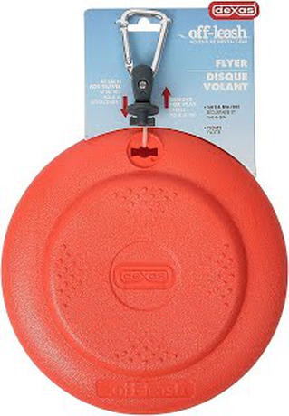 Dexas Off Leash Frisbee Flyer Летающая тарелка с карабином (оранжевая)