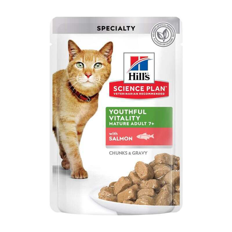 Hill'S Science Plan Mature Adult 7+ Senior Vitality Вологий Корм Для Зрілих Котів Від 7 Років, З Лососем, Пауч, 85Г Фото Від Dog.Com.Ua
