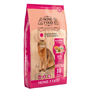 Home Food с лососем и индейкой для взрослых кошек