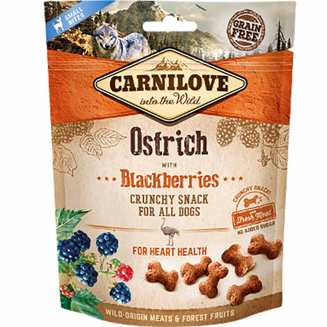 Carnilove Dog Crunchy Snack Хрусткі ласощі з м'ясом страуса та ожиною для собак