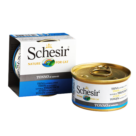 Schesir Tuna Natural Style ШЕЗИР ТУНЕЦЬ натуральні консерви для кішок, вологий корм тунець у власному соку, банку 85 г