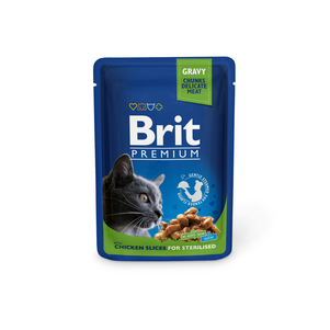 Brit Premium Шматочки з куркою для стерилізованих кішок