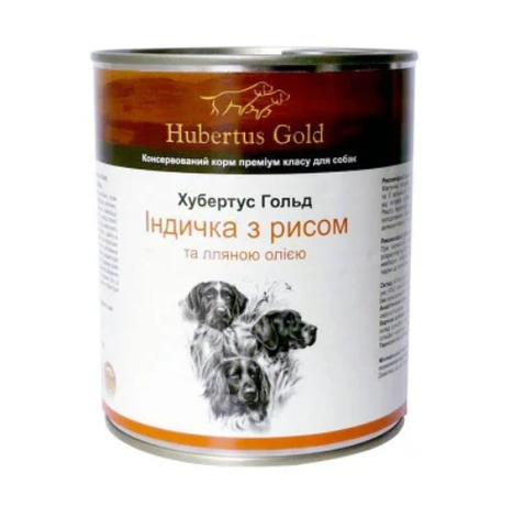 Hubertus Gold консерви для собак (індичка з рисом)