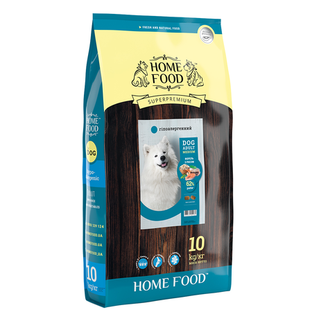 Сухой корм Home Food с форелью, рисом и овощами для взрослых собак средних пород