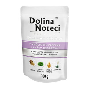 Пауч Dolina Noteci Premium для собак маленьких пород с кроликом, фасолью и корицей, рисом, 100 г