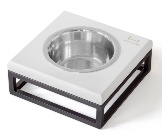 Harley And Cho Одна Миска На Підставці Lunch Bar White Wood + Black (Біле Дерево + Чорні Ніжки) Фото Від Dog.Com.Ua