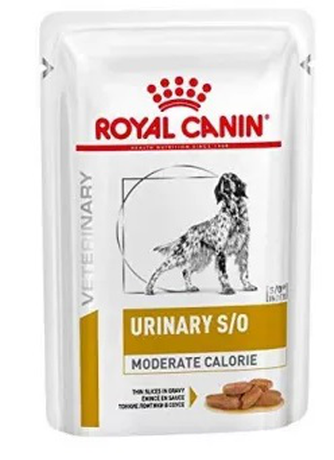 Royal Canin Urinary S/O Canine Moderate Calorie Pouches Вологий корм-дієта у вигляді шматочків у соусі для дорослих собак із захворюваннями сечовивідних шляхів та схильністю до набору зайвої ваги