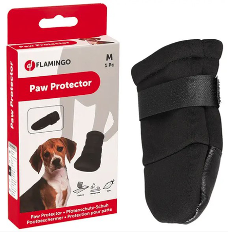 Flamingo Paw Protector захисний черевик для собак порід бордер-коллі, фокстер'єр, бультер'єр, чорний М