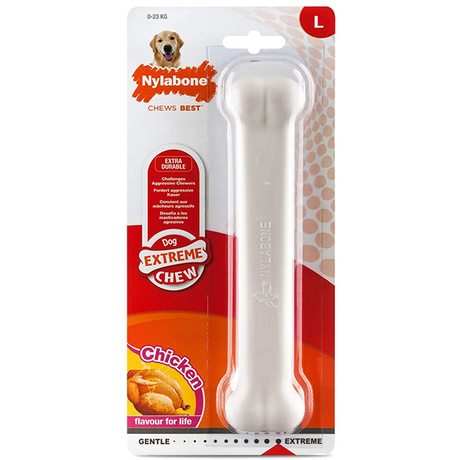 Nylabone Extreme Chew Bone НИЛАБОН БОУН жевательная игрушка кость для собак с ЭКСТРЕМАЛЬНЫМ стилем грызения, вкус курицы